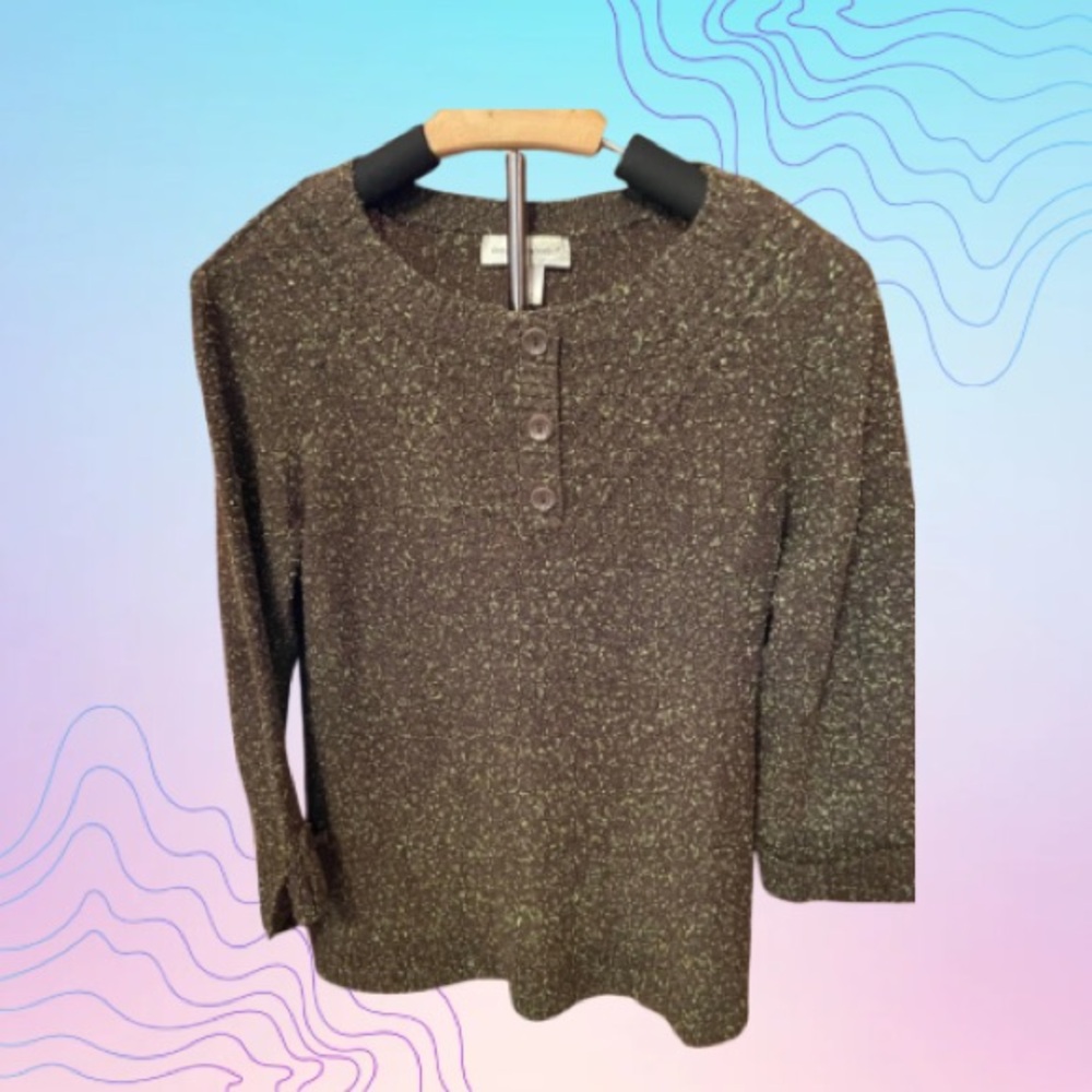 CHRISTOPHER & BANKS Button-Front Textured Knit Sweater Size M